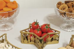 Golden Crescent & Star Decorative Serving Tray