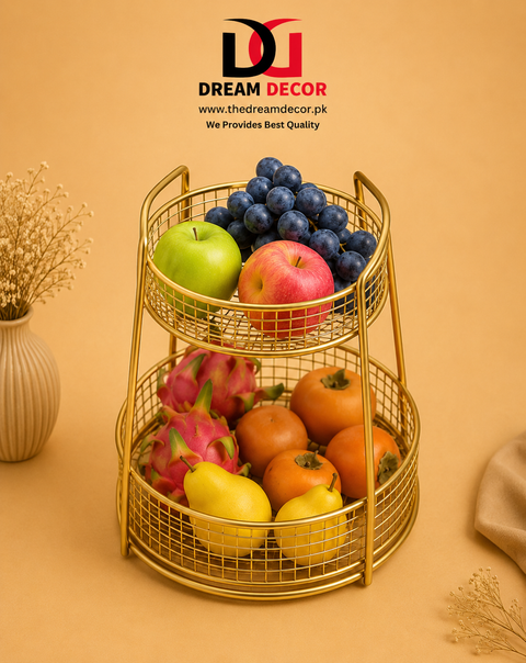 Metal Fruit Basket, Multifunctional Round Fruit rack