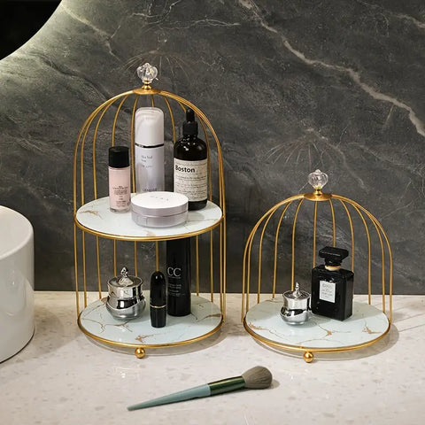 Luxury Golden Cage Makeup & Perfume Organizer