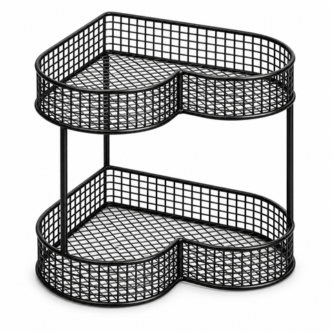 2-Tier Corner Storage Organizer – Black