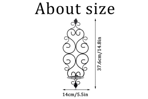 Wall Candle Holder Decorative Black Candle