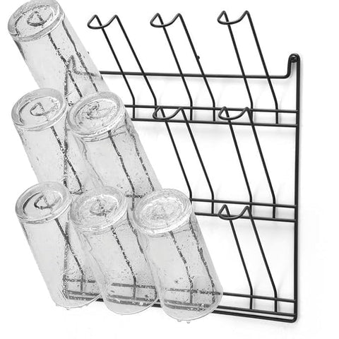 Wall Mounted 12 Glass Holder Rack for Kitchen