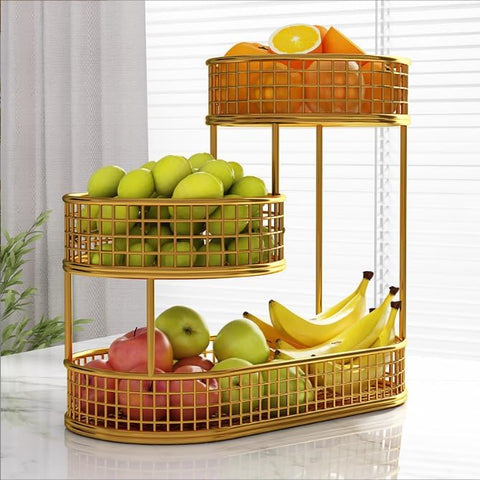 3 layer fruit organiser flat base| Multi Purpose Rack.