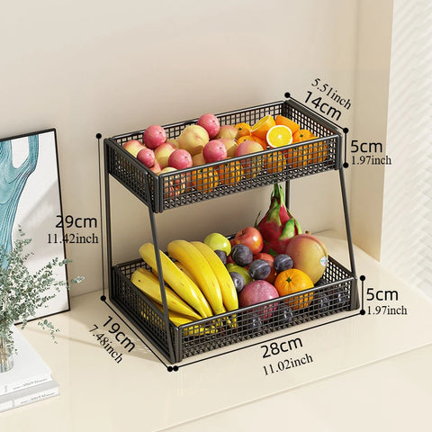 Multipurpose Tiered Metal Kitchen Storage Organizer