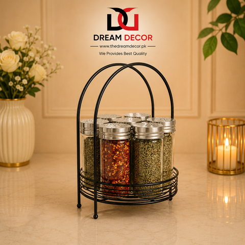 Round Metal Spice Rack Stand – Durable Countertop Organizer