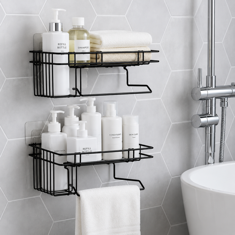 Multipurpose Wall Mounted Kitchen & Bathroom Organizer Rack with Towel Holder