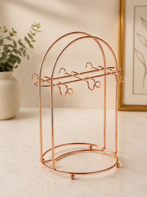 Luxury Metal Cup & Saucer Organizer Stand