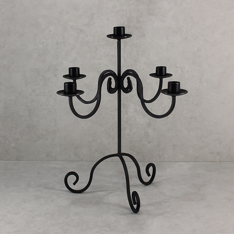 Elegant 5-Arm Metal Candle Holder