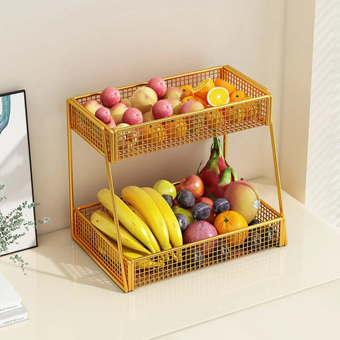 Multipurpose Tiered Metal Kitchen Storage Organizer