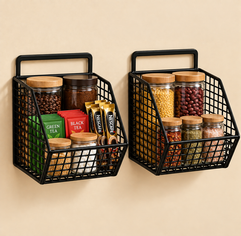 Premium Wall-Mounted Vegetable & Kitchen Storage Basket – Set of 2