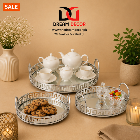 Modern Silver Mirror tray