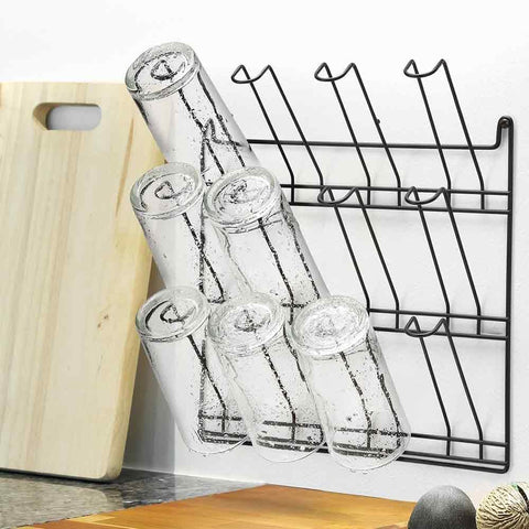 Wall Mounted 12 Glass Holder Rack for Kitchen