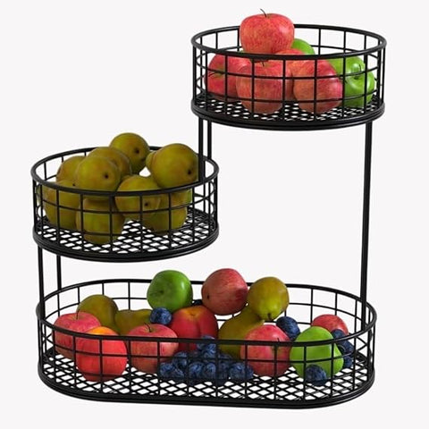 3 layer fruit organiser flat base| Multi Purpose Rack.