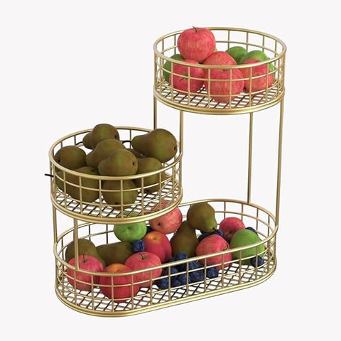 3 layer fruit organiser flat base| Multi Purpose Rack.