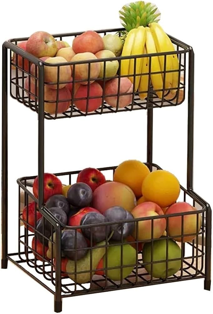 2 Tier Countertop Kitchen Fruit Basket
