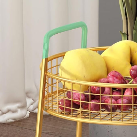 Metal Fruit Basket, Multifunctional Round Fruit Bowl