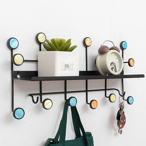 Wall Mounted Coat Rack with Shelf & Hooks | Decorative Entryway Organizer