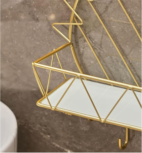 Bathroom Shelf Wall Mounted Metal Towel Rack