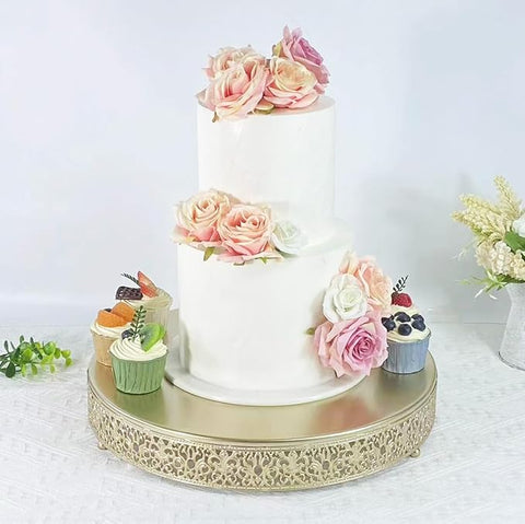 Round Cake Stand Pastry Stand Cupcake Display Tray Golden
