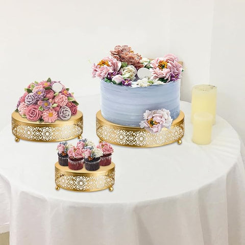 Round Cake Stand Pastry Stand Cupcake Display Tray Golden