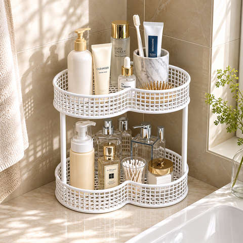 2-Tier Corner Storage Organizer – Black
