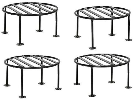 Modern Black Metal Plant Stand – Round Decorative Flower Pot Stand