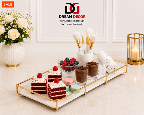 Luxury Metal Makeup Organizer Tray