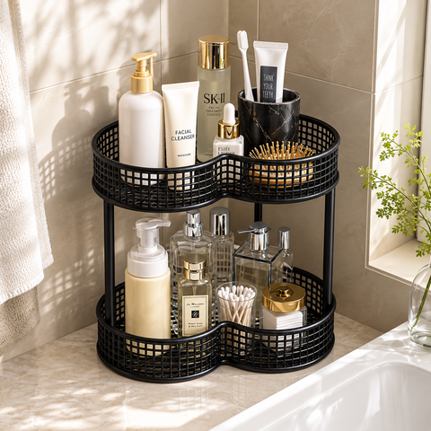 2-Tier Corner Storage Organizer – Black