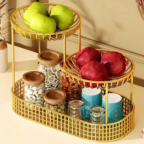 3 layer round base fruit organiser| Multi Purpose Rack