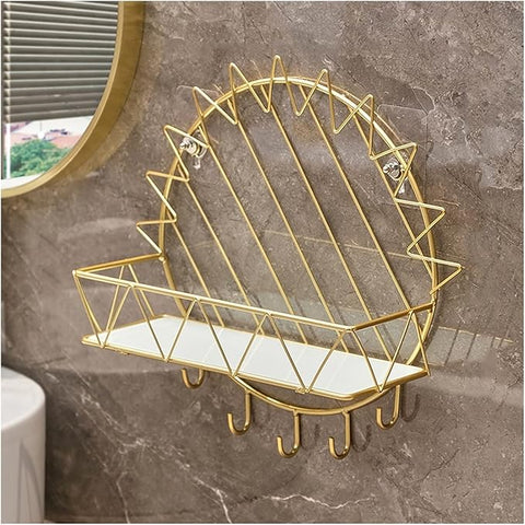 Bathroom Shelf Wall Mounted Metal Towel Rack
