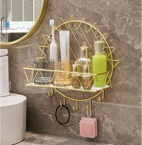 Bathroom Shelf Wall Mounted Metal Towel Rack