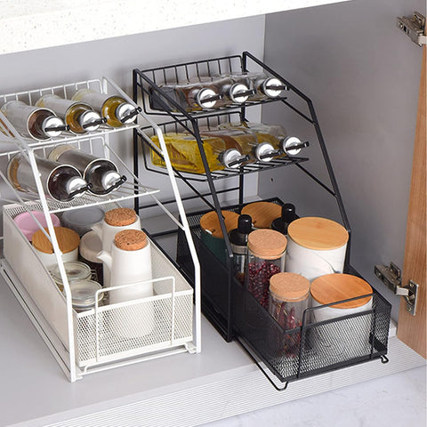 3-Tier Multipurpose Kitchen Organizer Rack – Oil Bottle & Spice Storage