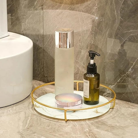 Make-up Organizer Tray, Decorative Glass Vanity Perfume Tray