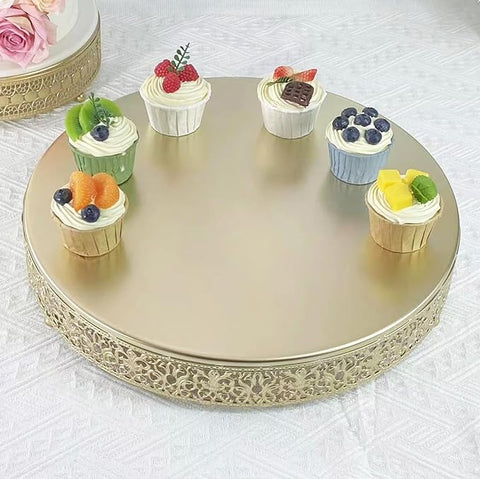 Round Cake Stand Pastry Stand Cupcake Display Tray Golden