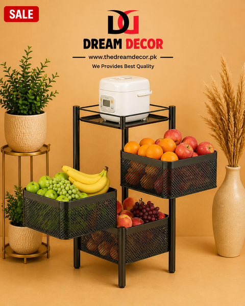 3-Tier Metal Vegetable Trolley