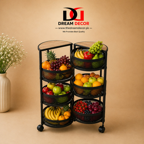 Modern 4-Tier Rolling Storage Trolley