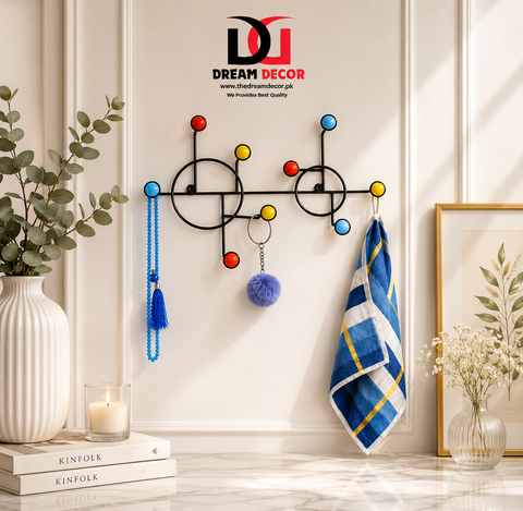 Modern Geometric Wall Hook Rack | Decorative Metal Hanger