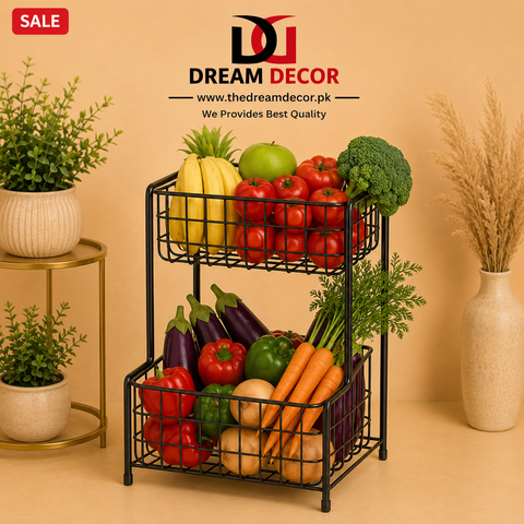 2 Tier Countertop Kitchen Fruit Basket