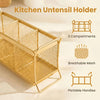 Premium Gold Mesh Cutlery Organizer Basket – Kitchen Spoon & Fork Holder