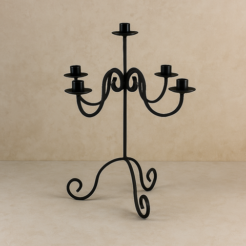 Elegant 5-Arm Metal Candle Holder