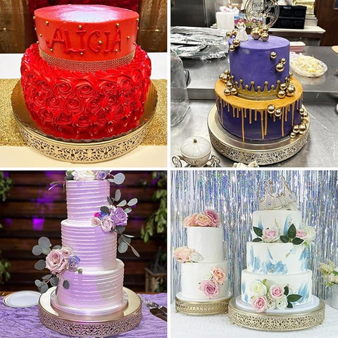 Round Cake Stand Pastry Stand Cupcake Display Tray Golden