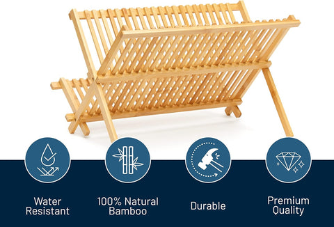 Premium Natural Bamboo Dish Rack