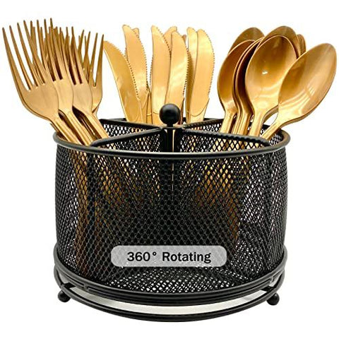 Cutlery Holder Stand – Metal Mesh Spoon Fork Organizer
