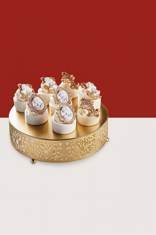 Round Cake Stand Pastry Stand Cupcake Display Tray Golden