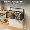 3-Compartment Wall Mounted Kitchen Storage Basket with Dual Hooks