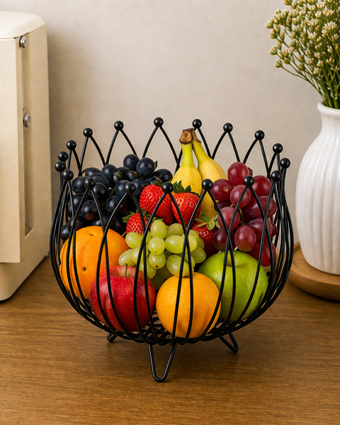 Geometric Metal Wire Fruit Basket