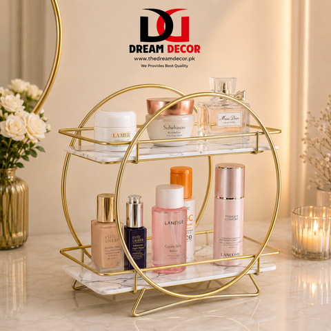 2 Tier Round Cosmetic Storage Rack