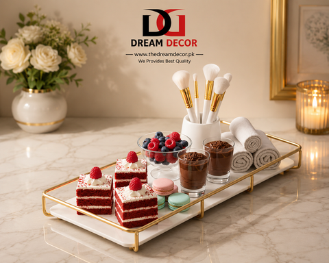 Luxury Metal Makeup Organizer Tray