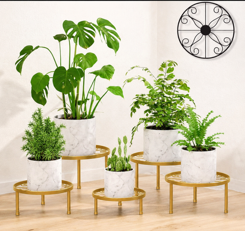 Modern Black Metal Plant Stand Set (3-5Piece)