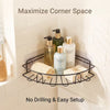 Black Metal Bathroom Corner Organizer – No-Drill Shower Rack